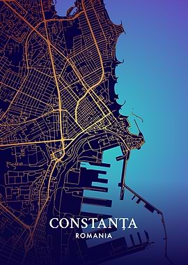 Constanta City Map Art