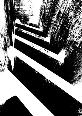 Abstract Black and White Staircase