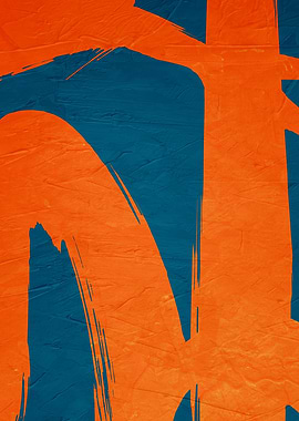 Abstract Orange and Blue Brushstrokes