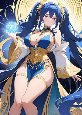 Anime Girl with Magic Orb