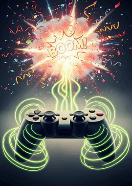 Gaming Controller Explosion Confetti