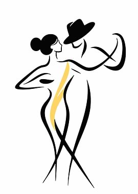 Elegant Tango Dancers Silhouette