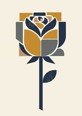 Abstract Geometric Rose Illustration