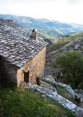 Stone House Overlooking Mountain Valley