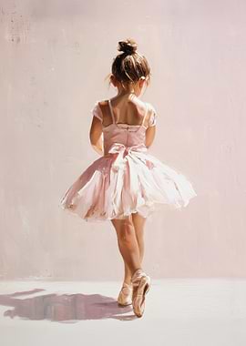 Young Ballerina in Pink Tutu Painting