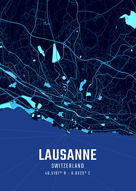 Lausanne Midnight City Map