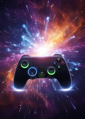 Gaming Controller Cosmic Background