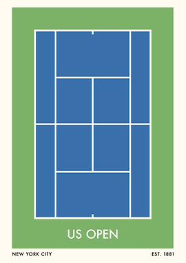 US Open Tennis Court Minimalist Art