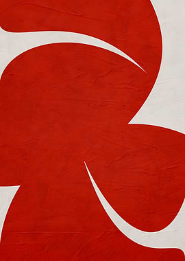 Abstract Red and White Shapes