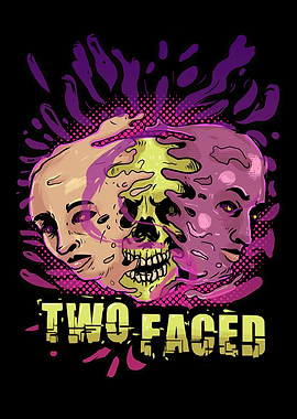 Two Faced Skull and Faces