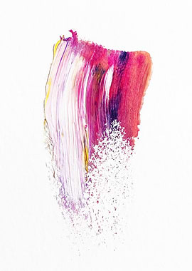 Abstract Pink and White Paint Stroke