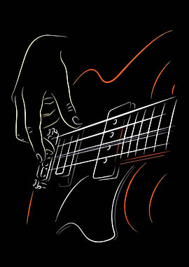 Guitar Player Minimalist Art