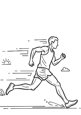 Runner in Motion Black and White