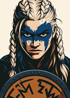 Viking Warrior Woman with Shield