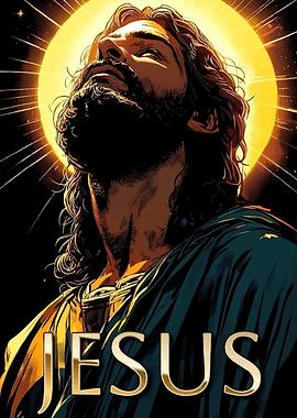 Jesus Christ Portrait Golden Halo