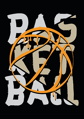 Basketball Graphic with Dripping Ball