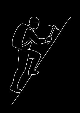 The Climber — Minimal Line Art Motivation