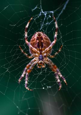 Spider in Web Close-Up