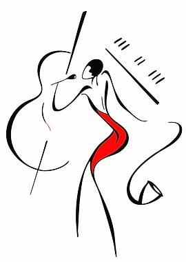 Jazz Singer with Instruments Illustration