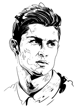 Cristiano Ronaldo Black and White Portrait