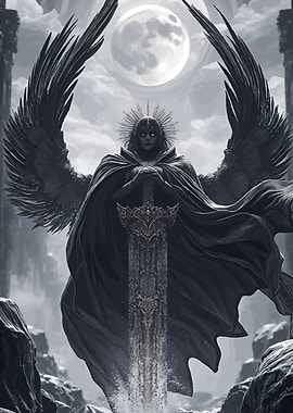 Winged Figure Sword Moonlight