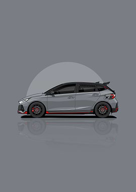 Hyundai i20N grau Illustration