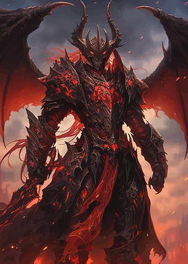 Winged Demon Warrior Red Armor