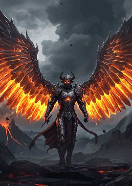 Winged Warrior Volcanic Landscape