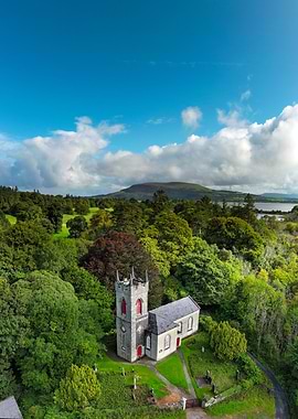 Irish Church Amidst Lush Greenery