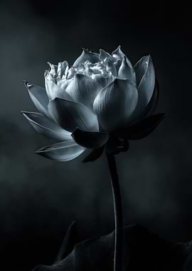 Monochrome Lotus Flower
