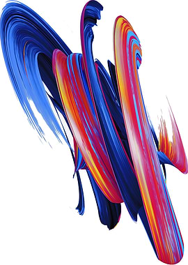 Abstract Colorful Brush Strokes on White