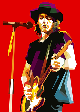 90s Genius Cool Quiet Rock Guitarist Pop Art