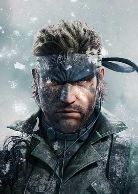 Solid Snake Portrait in Snowy Conditions
