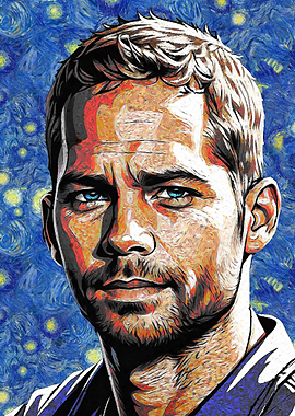 Paul Walker Starry Night Portrait