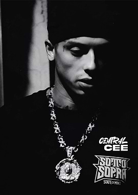 Central Cee Portrait in Black and White