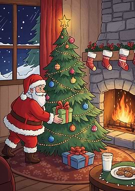 Santa Claus delivering Christmas