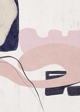 Abstract Shapes in Pink and Navy
