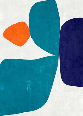 Abstract Shapes in Teal, Orange, and Blue
