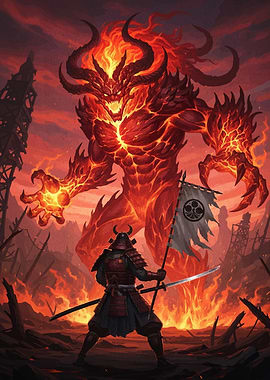 Samurai vs. Fire Demon