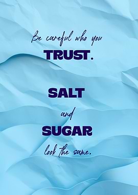 Trust Quote on Crumpled Blue Paper