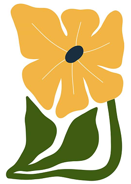Minimalist Yellow Flower Illustration