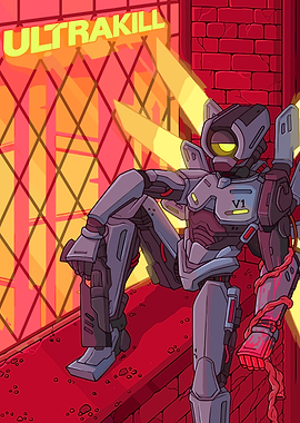 Ultrakill V1 Robot Illustration