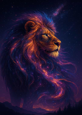 Cosmic Lion Portrait