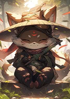 Fox Samurai in Forest