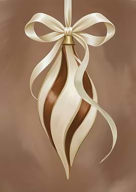 Earth Tone Christmas Ornament with Ribbon