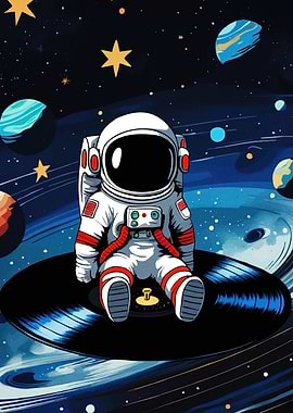 Astronaut Vinyl Record Space