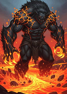 Lava Werewolf Monster
