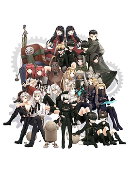 Nier Automata Character Group Illustration
