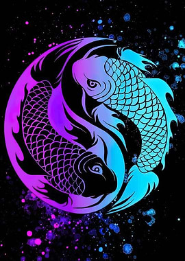 Yin Yang Koi Fish Illustration