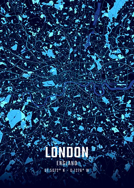 London Midnight City Map